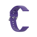 22mm Universal Silver Buckle Silicone Watch Band, Size:L(Purple)
