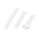 22mm Universal Silver Buckle Silicone Watch Band, Size:S(White)