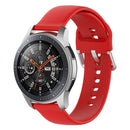 22mm Universal Silver Buckle Silicone Watch Band, Size:S(Red)