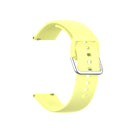 22mm Universal Silver Buckle Silicone Watch Band, Size:S(Yellow)