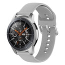 22mm Universal Silver Buckle Silicone Watch Band, Size:S(Grey)