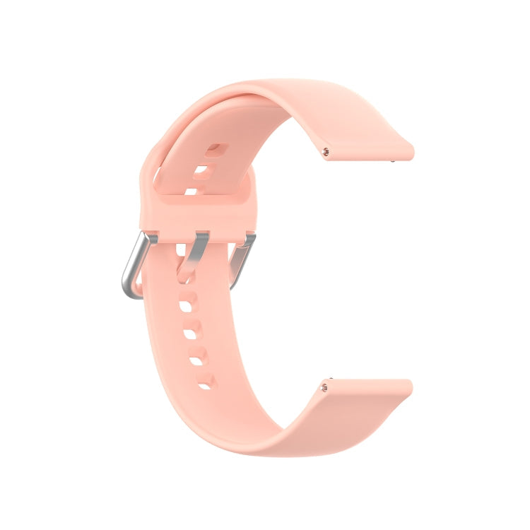 22mm Universal Silver Buckle Silicone Watch Band, Size:S(Pink)