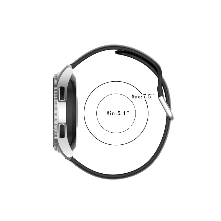 22mm Universal Silver Buckle Silicone Watch Band, Size:S(Pink)