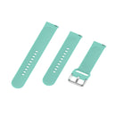 22mm Universal Silver Buckle Silicone Watch Band, Size:S(Mint Green)
