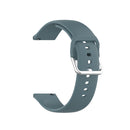 22mm Universal Silver Buckle Silicone Watch Band, Size:S(Blue Grey)