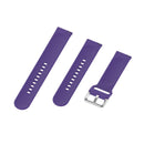 22mm Universal Silver Buckle Silicone Watch Band, Size:S(Purple)
