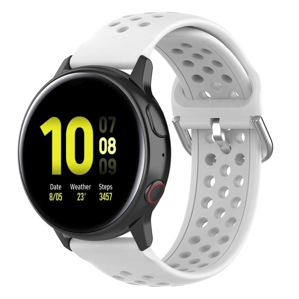 20mm Universal Sport Silicone Watch Band(White)