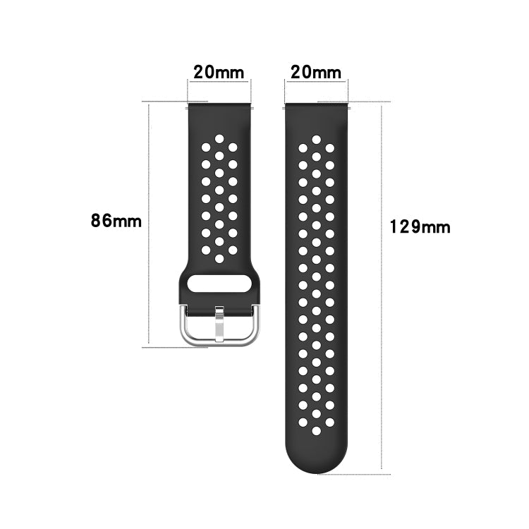 20mm Universal Sport Silicone Watch Band(Dark Blue)