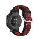 20mm Universal Sports Two Colors Silicone Replacement Strap Watchband(Black Red)
