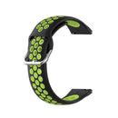 20mm Universal Sports Two Colors Silicone Replacement Strap Watchband(Black Lime)