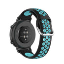 20mm Universal Sports Two Colors Silicone Replacement Strap Watchband(Black Teal)