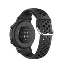 20mm Universal Sports Two Colors Silicone Replacement Strap Watchband(Coal Black + Black)