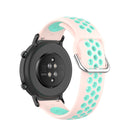 20mm Universal Sports Two Colors Silicone Replacement Strap Watchband(Light Pink Teal)