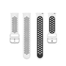 22mm Universal Sports Two Colors Silicone Replacement Strap Watchband(White Black)
