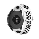 22mm Universal Sports Two Colors Silicone Replacement Strap Watchband(White Black)