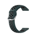 22mm Universal Sports Two Colors Silicone Replacement Strap Watchband(Olive Green Black)