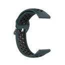 22mm Universal Sports Two Colors Silicone Replacement Strap Watchband(Olive Green Black)