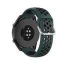 22mm Universal Sports Two Colors Silicone Replacement Strap Watchband(Olive Green Black)