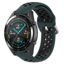 22mm Universal Sports Two Colors Silicone Replacement Strap Watchband(Olive Green Black)