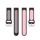 22mm Universal Sports Two Colors Silicone Replacement Strap Watchband(Black Pink)