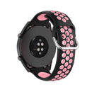 22mm Universal Sports Two Colors Silicone Replacement Strap Watchband(Black Pink)