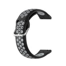 22mm Universal Sports Two Colors Silicone Replacement Strap Watchband(Black Grey)
