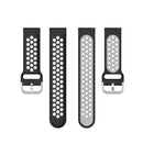 22mm Universal Sports Two Colors Silicone Replacement Strap Watchband(Black Grey)