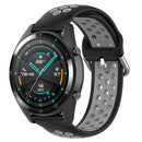 22mm Universal Sports Two Colors Silicone Replacement Strap Watchband(Black Grey)