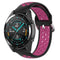 22mm Universal Sports Two Colors Silicone Replacement Strap Watchband(Black Rose Red)