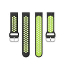 22mm Universal Sports Two Colors Silicone Replacement Strap Watchband(Black Lime)