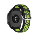22mm Universal Sports Two Colors Silicone Replacement Strap Watchband(Black Lime)