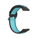 22mm Universal Sports Two Colors Silicone Replacement Strap Watchband(Black Teal)