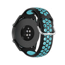 22mm Universal Sports Two Colors Silicone Replacement Strap Watchband(Black Teal)