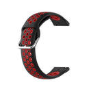 22mm Universal Sports Two Colors Silicone Replacement Strap Watchband(Red Black)