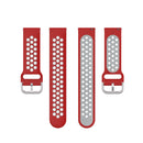 22mm Universal Sports Two Colors Silicone Replacement Strap Watchband(Red Grey)