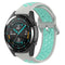 22mm Universal Sports Two Colors Silicone Replacement Strap Watchband(Grey Teal)