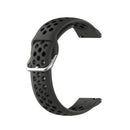 22mm Universal Sports Two Colors Silicone Replacement Strap Watchband(Coal Black + Black)