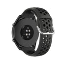 22mm Universal Sports Two Colors Silicone Replacement Strap Watchband(Coal Black + Black)