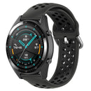 22mm Universal Sports Two Colors Silicone Replacement Strap Watchband(Coal Black + Black)