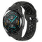 22mm Universal Sports Two Colors Silicone Replacement Strap Watchband(Coal Black + Black)