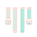 22mm Universal Sports Two Colors Silicone Replacement Strap Watchband(Light Pink Teal)