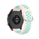 22mm Universal Sports Two Colors Silicone Replacement Strap Watchband(Light Pink Teal)