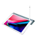 For iPad 10.2 2021 / 2020 / 2019 3-folding Electric Pressed Skin Texture Horizontal Flip Shockproof Transparent TPU + PU Leather Case with Holder & Pen Slot & Sleep / Wake-up Function(Light Pink)