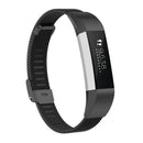 For Fitbit Alta / Alta HR / ACE Watch Button Mesh Metal Replacement Strap Watchband, Size:L(Black)