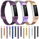 For Fitbit Alta / Alta HR / ACE Watch Button Mesh Metal Replacement Strap Watchband, Size:L(Black)