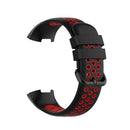 For Fitbit Charge 4 / Charge 3 / Charge 3 SE Watch Button Two Colors Silicone Replacement Strap Watchband(Black Red)