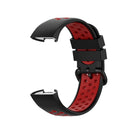 For Fitbit Charge 4 / Charge 3 / Charge 3 SE Watch Button Two Colors Silicone Replacement Strap Watchband(Black Red)