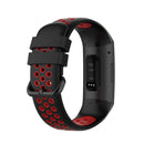 For Fitbit Charge 4 / Charge 3 / Charge 3 SE Watch Button Two Colors Silicone Replacement Strap Watchband(Black Red)