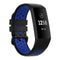 For Fitbit Charge 4 / Charge 3 / Charge 3 SE Watch Button Two Colors Silicone Replacement Strap Watchband(Black Blue)