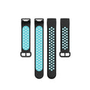 For Fitbit Charge 4 / Charge 3 / Charge 3 SE Watch Button Two Colors Silicone Replacement Strap Watchband(Black Teal)
